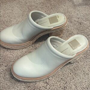 Dolce Vita White Espadrille Platform Mules-7.5